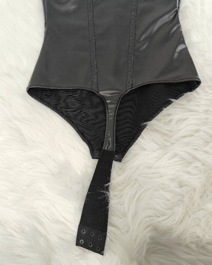 Shapshe® Body en shapewear en cuir avec dentelle balconette et tanga