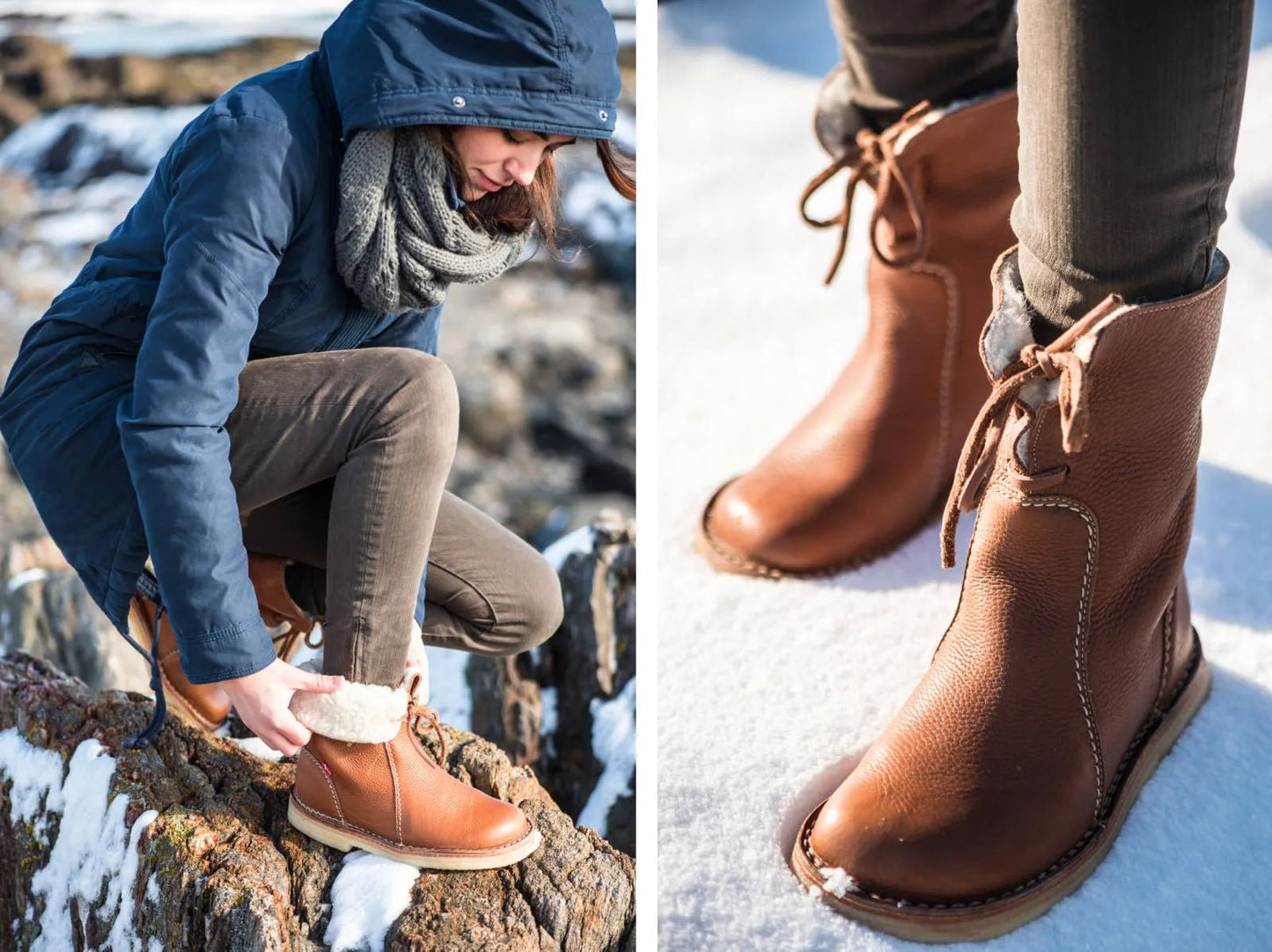 Bottines d'hiver en cuir