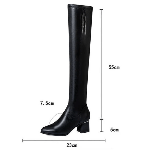 Bottes d'hiver en cuir noir