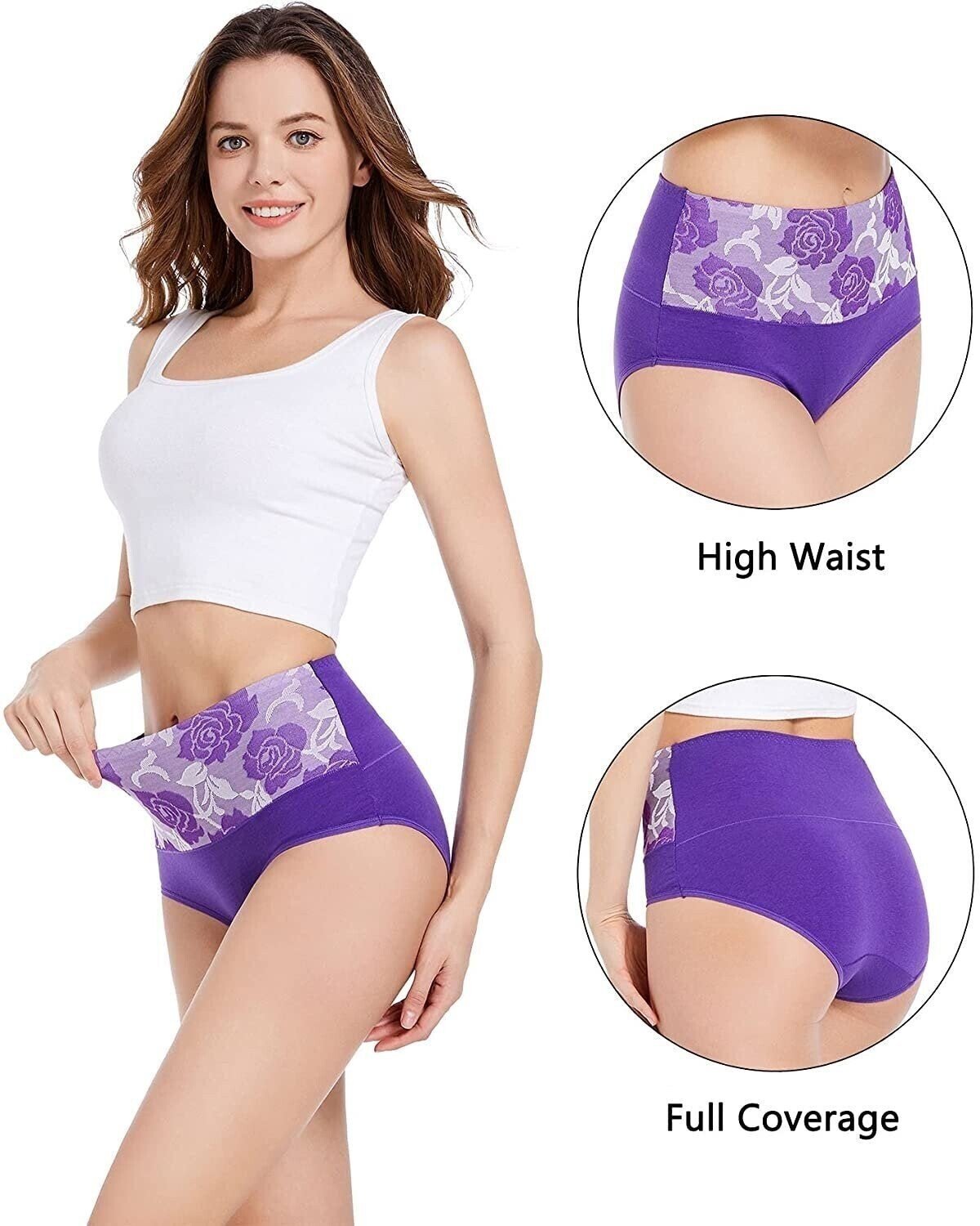 Lot de 3 culottes taille haute en coton