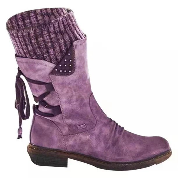 Bottes d'hiver pour femme à semelle plate
