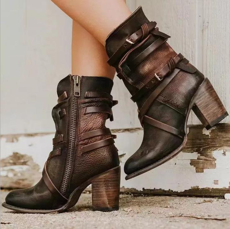 Bottes en cuir pour femme