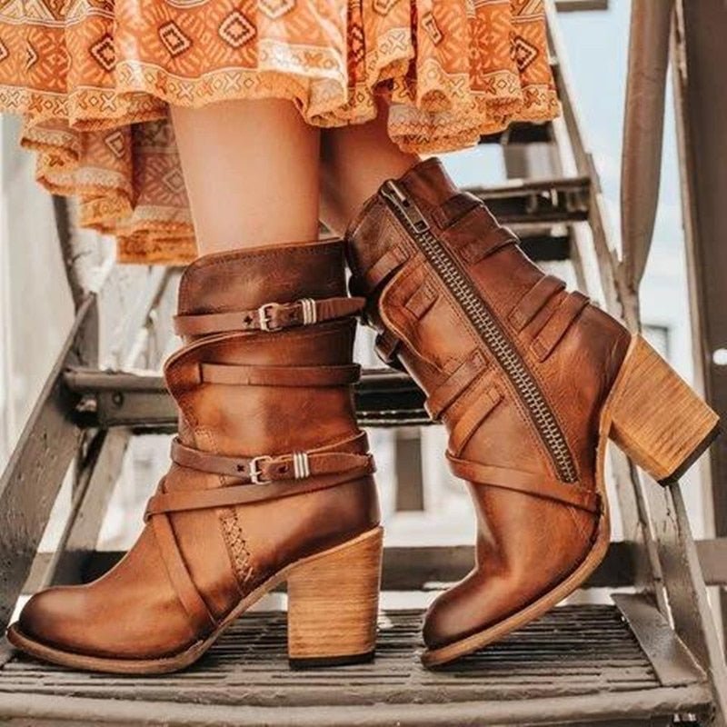 Bottes en cuir pour femme