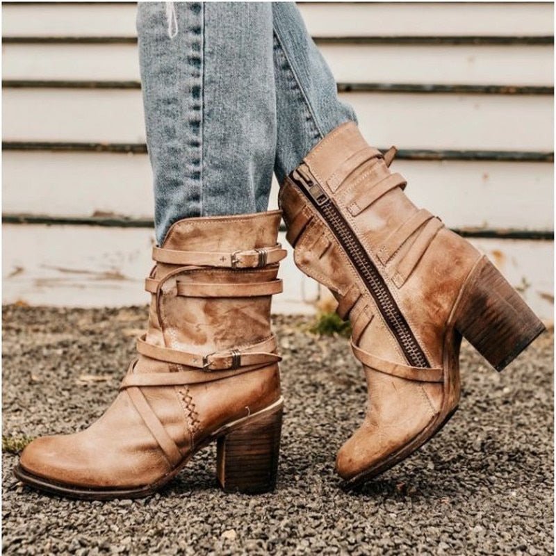 Bottes en cuir pour femme