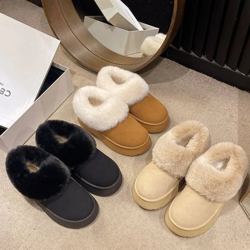 Chaussons doublés en daim pour l'hiver