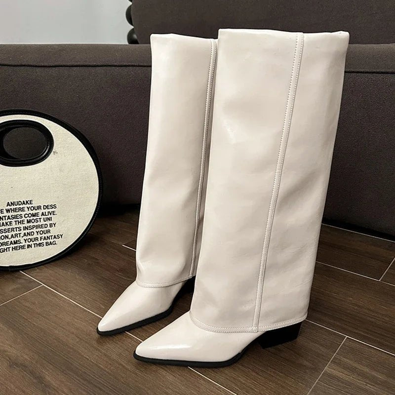 Bottes Santiags talons fins 7 cm en cuir