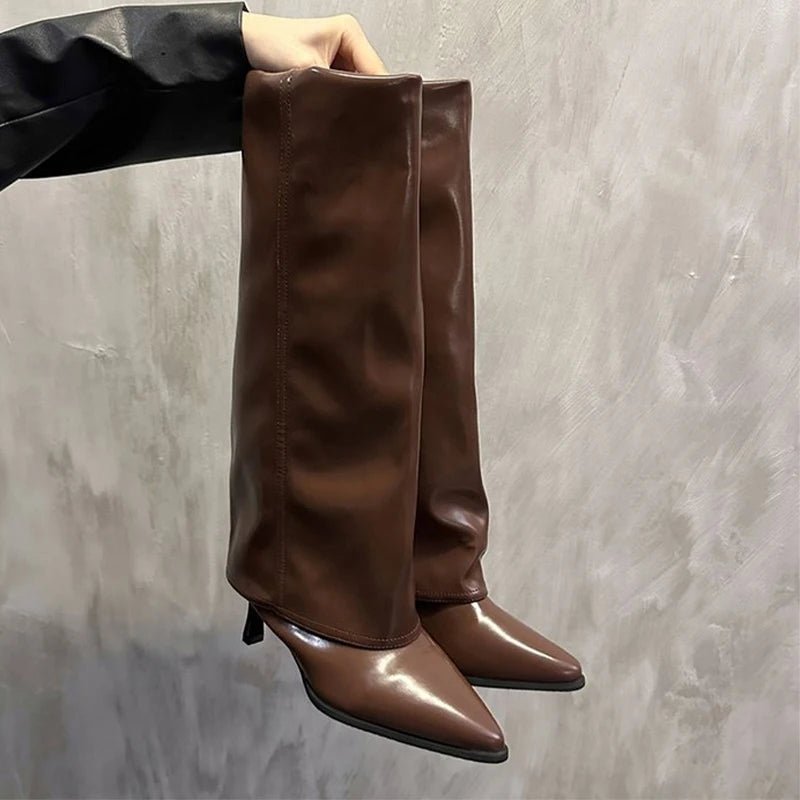 Bottes Santiags talons fins 7 cm en cuir