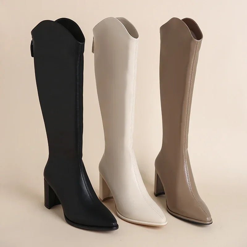 Bottes Zipper Talons Hauts