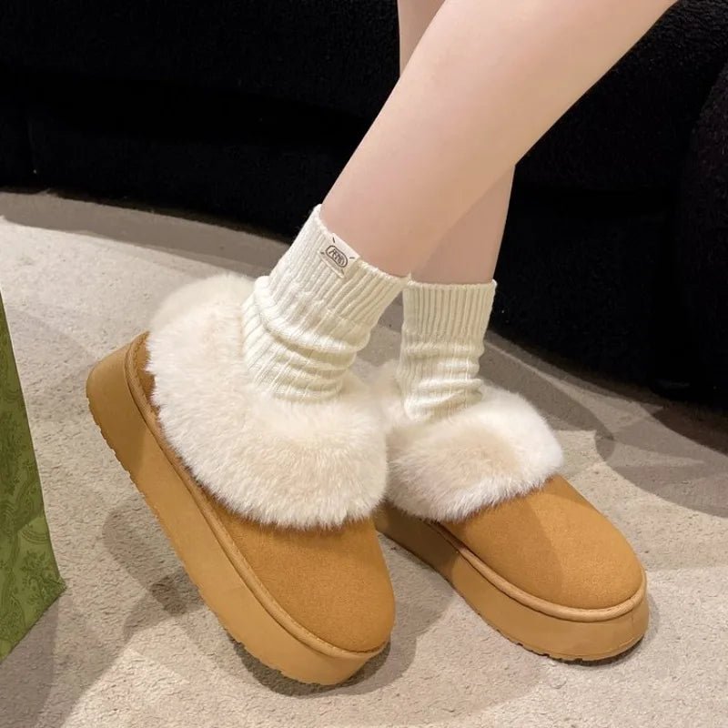 Chaussons doublés en daim pour l'hiver