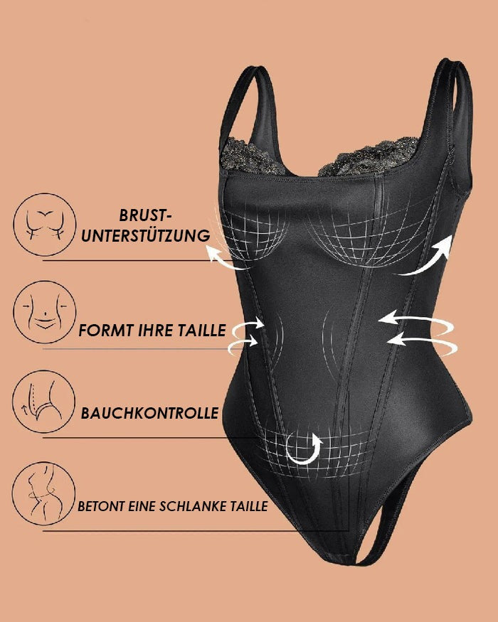 Shapshe® Body en shapewear en cuir avec dentelle balconette et tanga