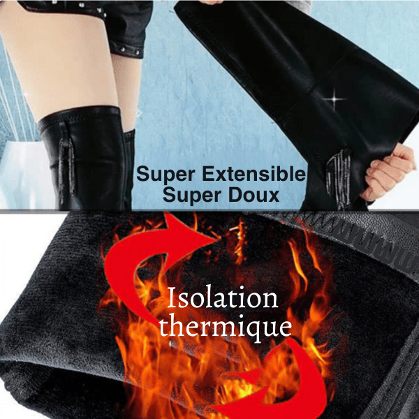 Bottes d'hiver en cuir noir