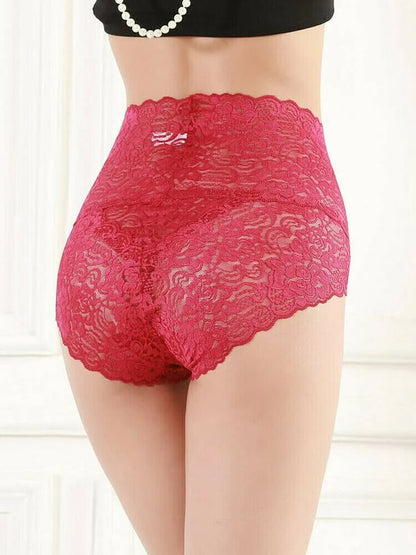 Lot de 5 culottes taille haute en dentelle