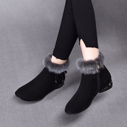 Bottines d'hiver en cuir souple