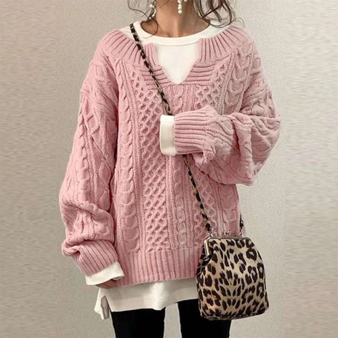 Pull en tricot surdimensionné avec motif en torsade