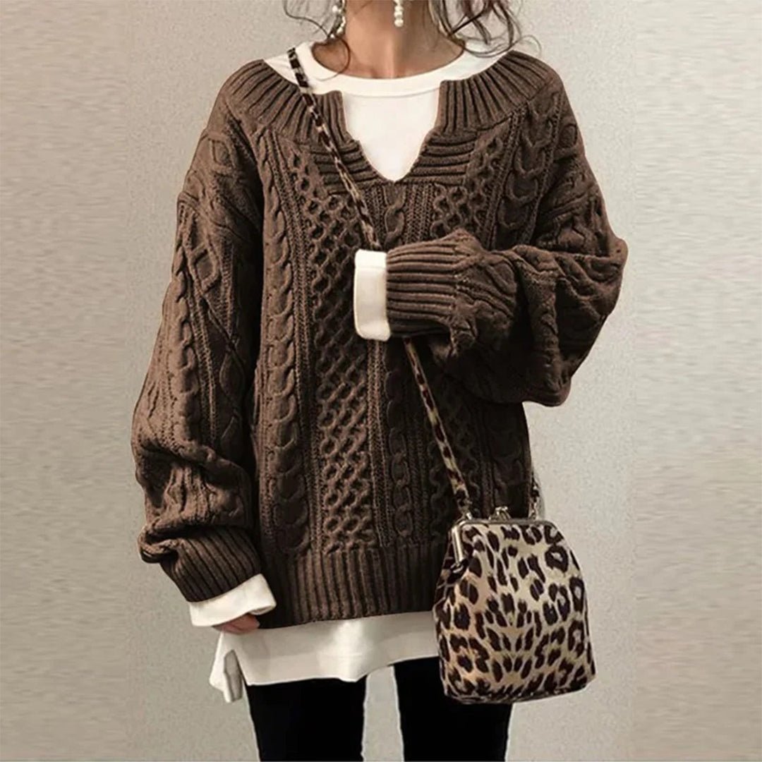 Pull en tricot surdimensionné avec motif en torsade