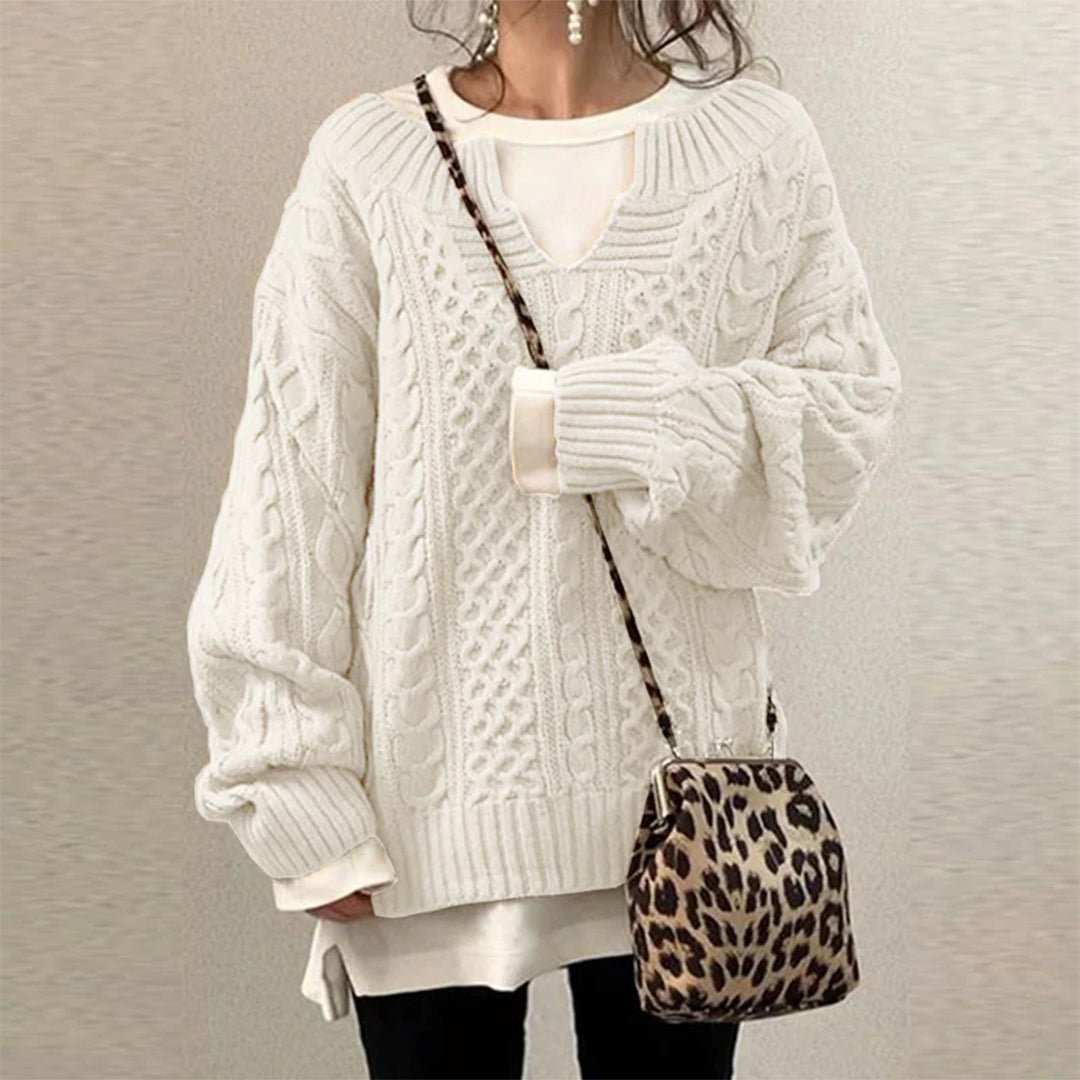 Pull en tricot surdimensionné avec motif en torsade