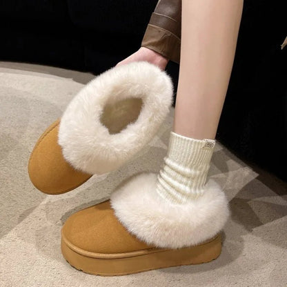 Chaussons doublés en daim pour l'hiver