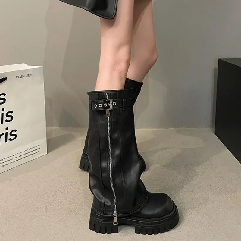 Bottes Biker à plateforme pour femmes