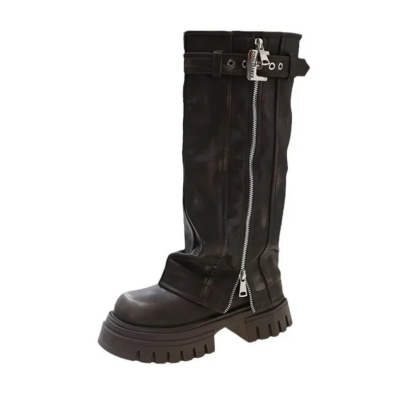 Bottes Biker à plateforme pour femmes