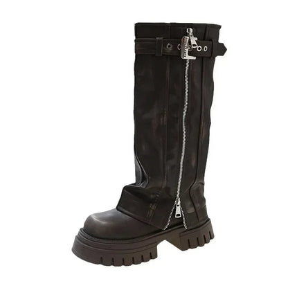 Bottes Biker à plateforme pour femmes