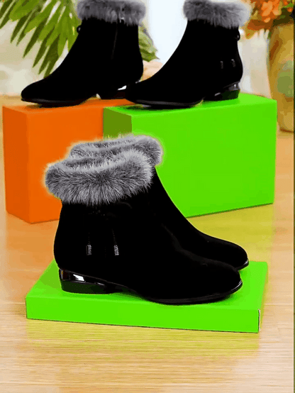 Bottines d'hiver en cuir souple