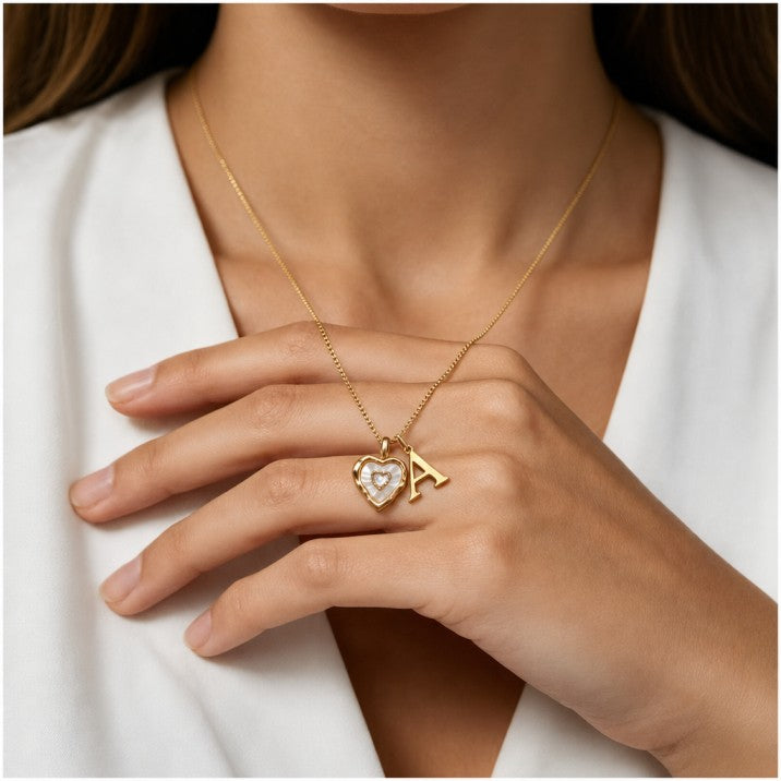 Collier pendentif cœur avec initiale