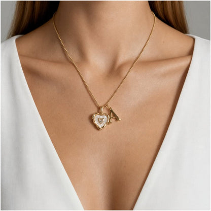 Collier pendentif cœur avec initiale